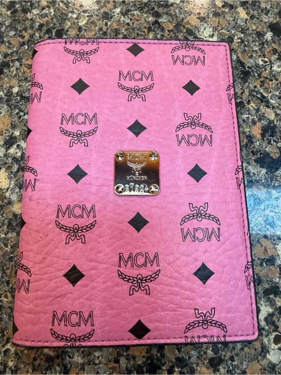 MCM Accessories - MCM Pink Logo Passport Cover with Gold Plaque new